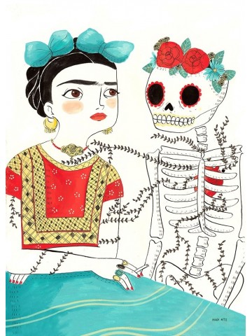 Lámina Frida Esqueleto