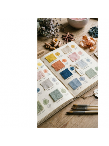 muestrario de tintes naturales a partir de elementos vegetales