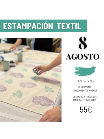 taller estampacion textil 8 agosto gijon asturias en vintastic shop
