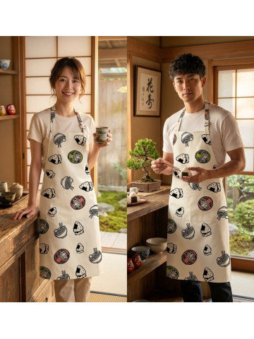 Delantales de cocina estampados en el taller de estampación textil en Vintastic shop con sellos carvados a mano