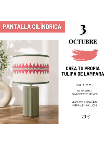 Taller de pantallas de lámpara cilíndricas de nivel inicial en Vintastic Gijón