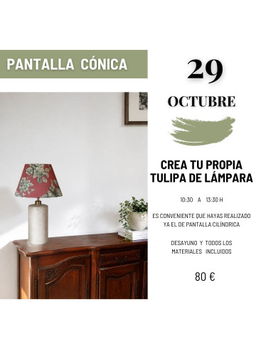Taller de pantallas de lámpara cónicas de nivel inicial en Vintastic Gijón