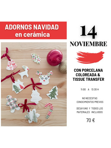 taller adornos navidad en porcelana